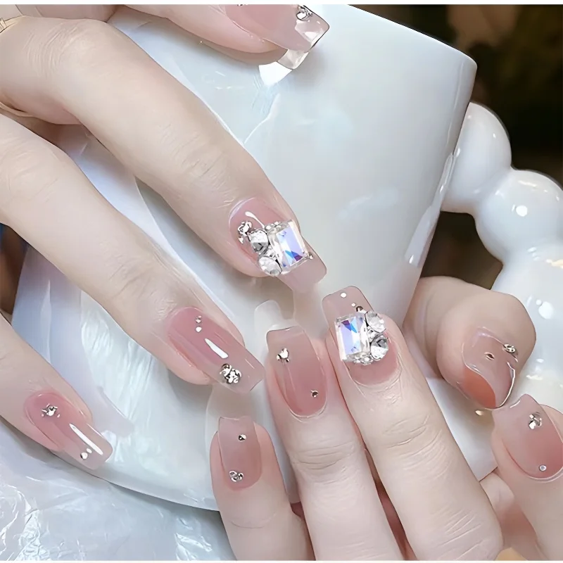 12 個ネイルアートラインストーンクリスタルアクリルダイヤモンド混合形状スパークル DIY ネイル高級マニキュアアクセサリー