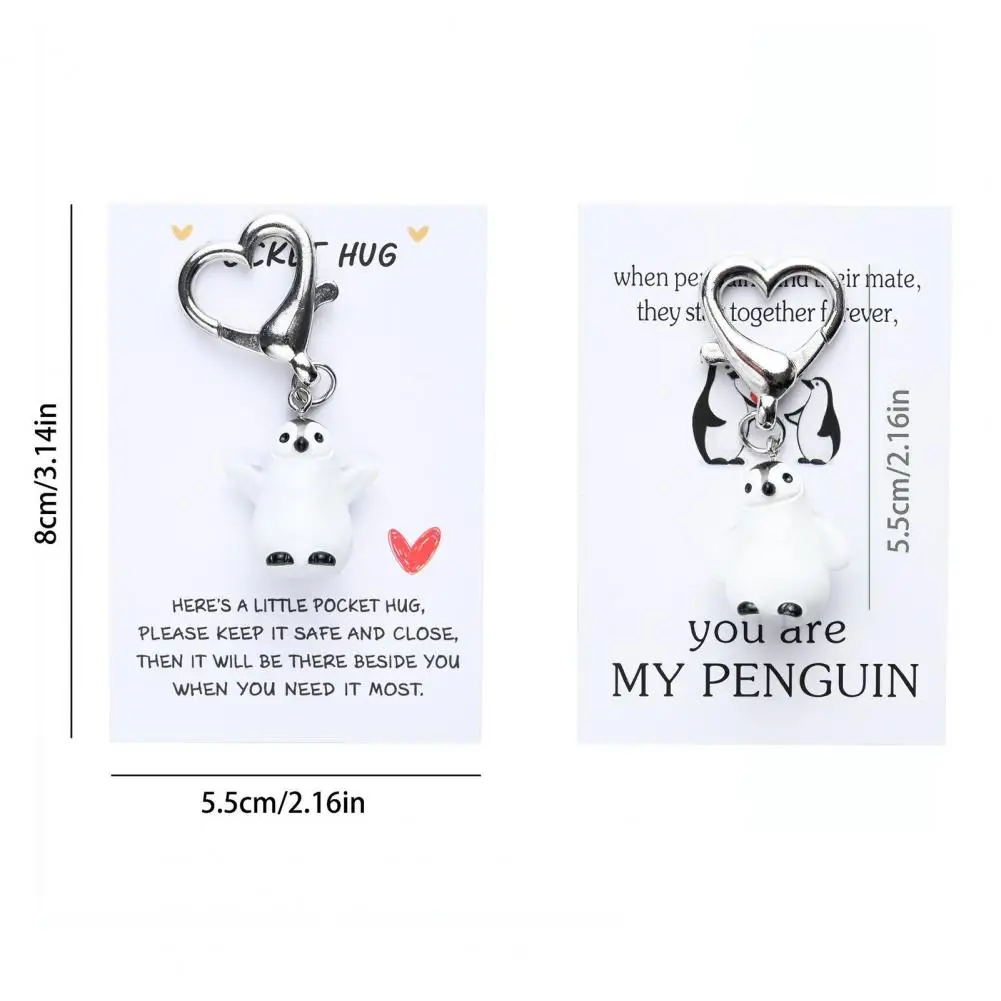 Fun Backpack Decorative Keychain, Penguin Charm Keychain, Heart Buckle Keyring Adds A Playful Touch To Your Bags And Keys view 6