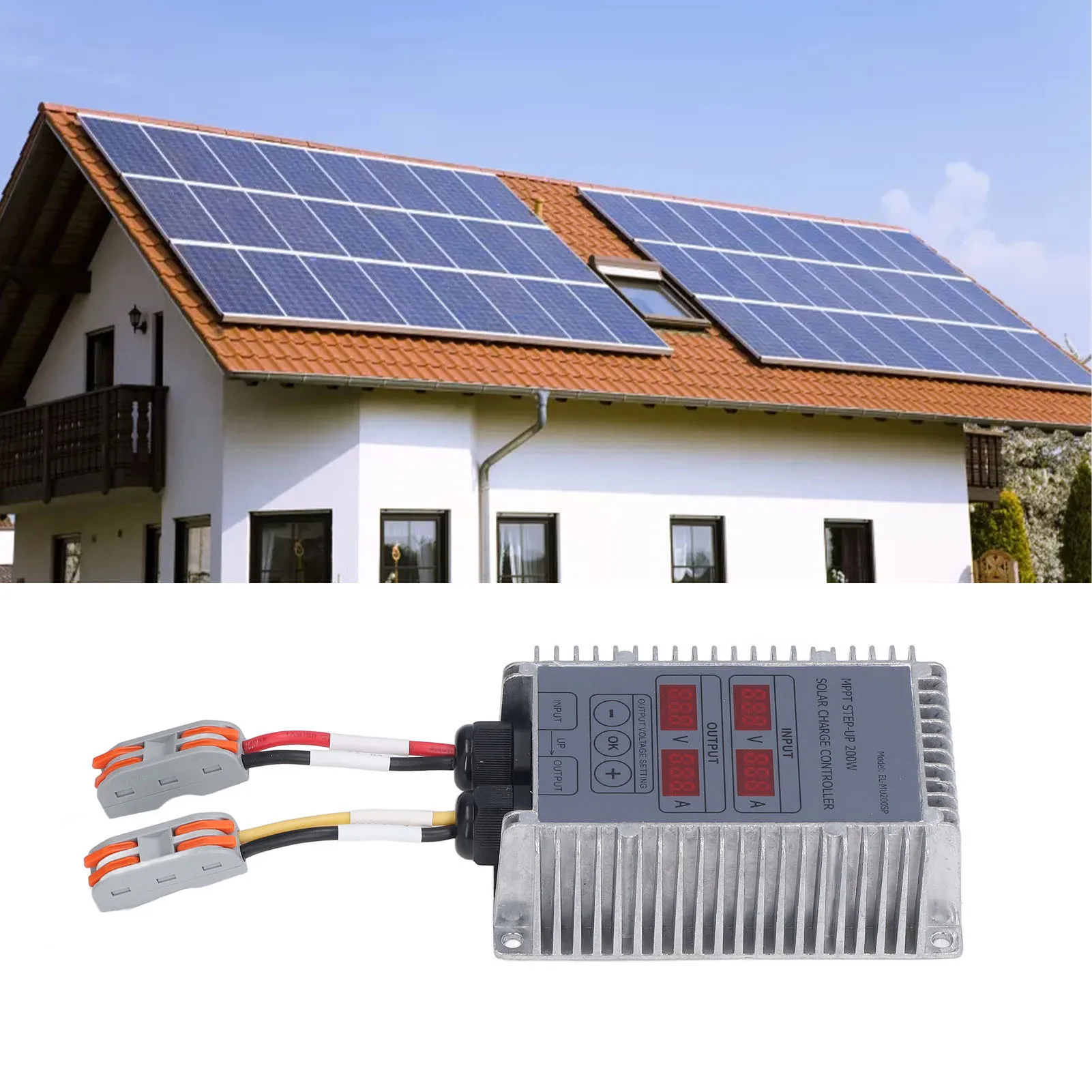 Solar Battery Charge Controller Adjustable Waterproof MPPT Solar Battery Charge Controllerwith Display 24‑85V