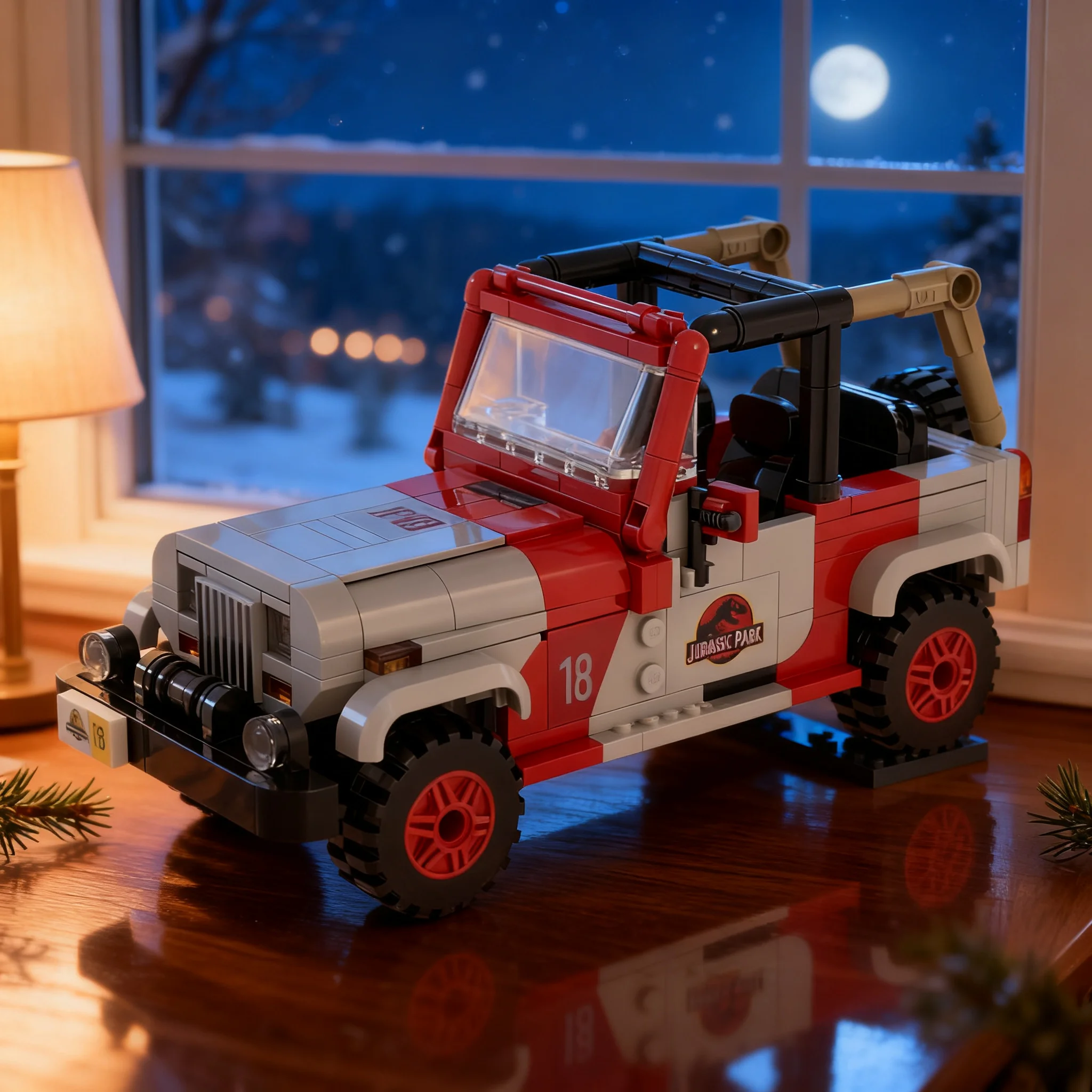 399pcs MOC Jurassices 258988 - Jurassic Park Jeepes Wranglered 2.0 Model Christmas Gift DIY Room Decoration Tabletop Ornament