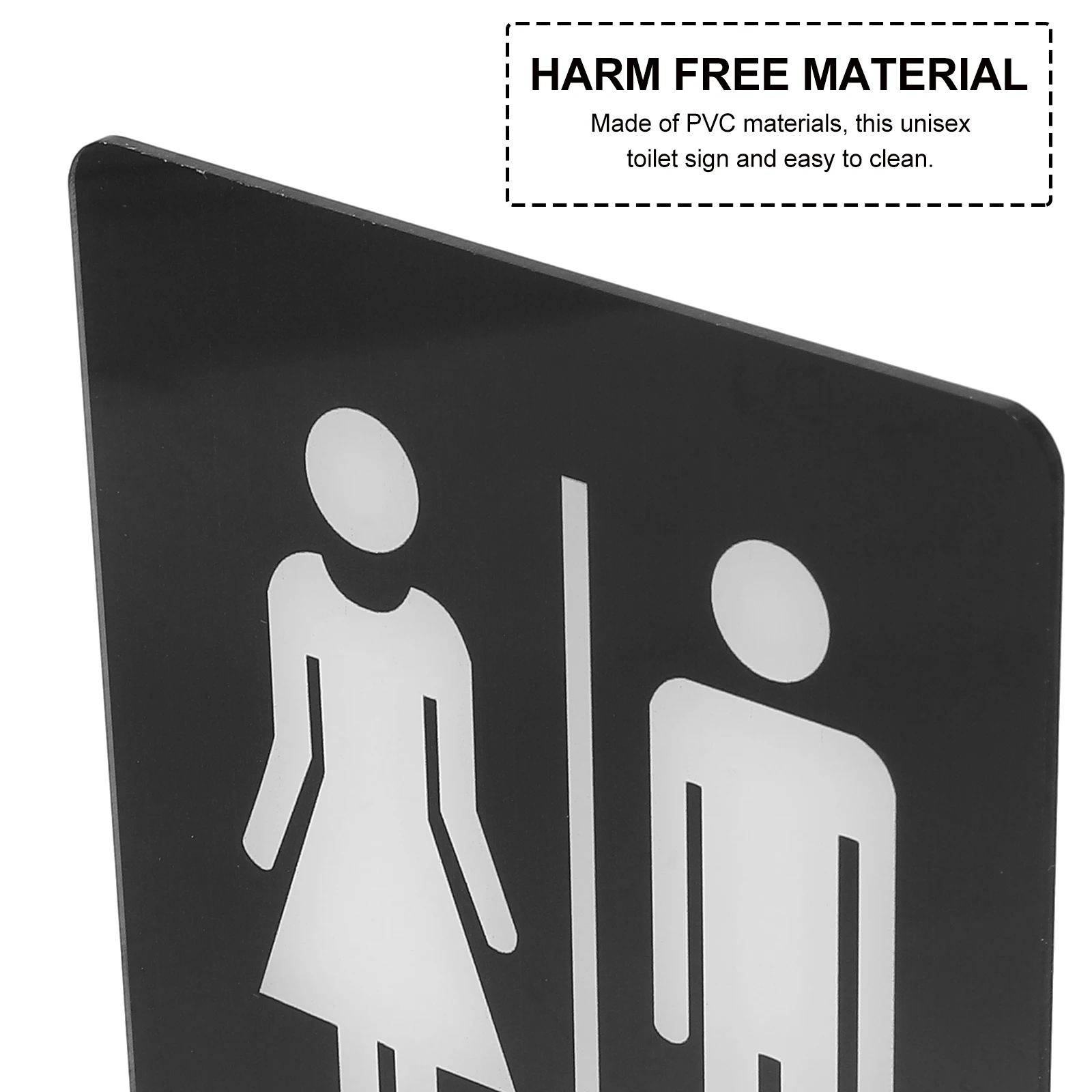

3D PVC Unisex Toilet Sign Bathroom Restroom Indicator Office Hotel Hospital Braille Accessible Clear