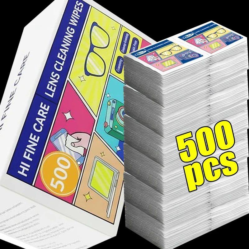 10/500pcs/Box Glasses Cleaner Wet Wipe Disposable Anti Fog Misting Dust Remover Cleaning Lens Wipes Sunglasses Phone Screen