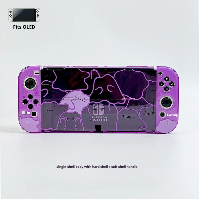 Switch 2 harde beschermhoes paars Ditto-ontwerp geschikt voor Ns Lite Switch Oled schokbestendig anti-kras cover randapparatuur