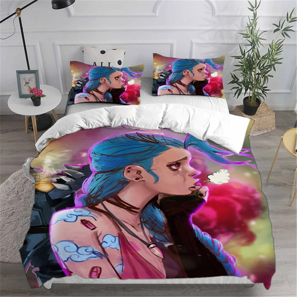 

Bedding Sets LOL Jinx Arcane Australia /Europe/USA Full Queen King Size Quilt Duvet Cover Pillow Case 2-3 Pieces Sets