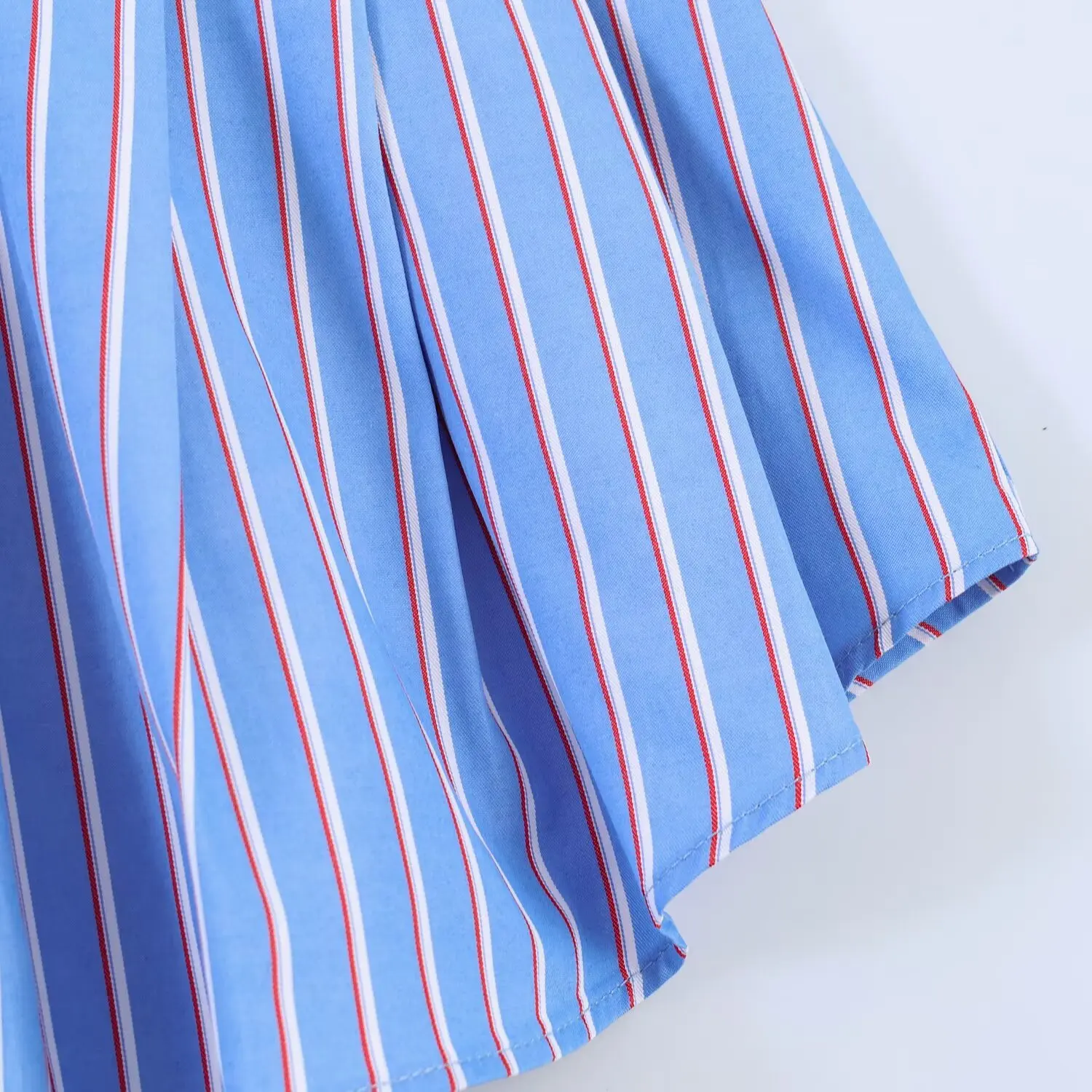 BSAY Neue Damen-Bluse mit elegantem V-Ausschnitt und langen Ärmeln, plissiert, tailliert, Peplum-Shirt, gestreift, einfarbig, lässig, für Büro und Arbeit – Detail 12