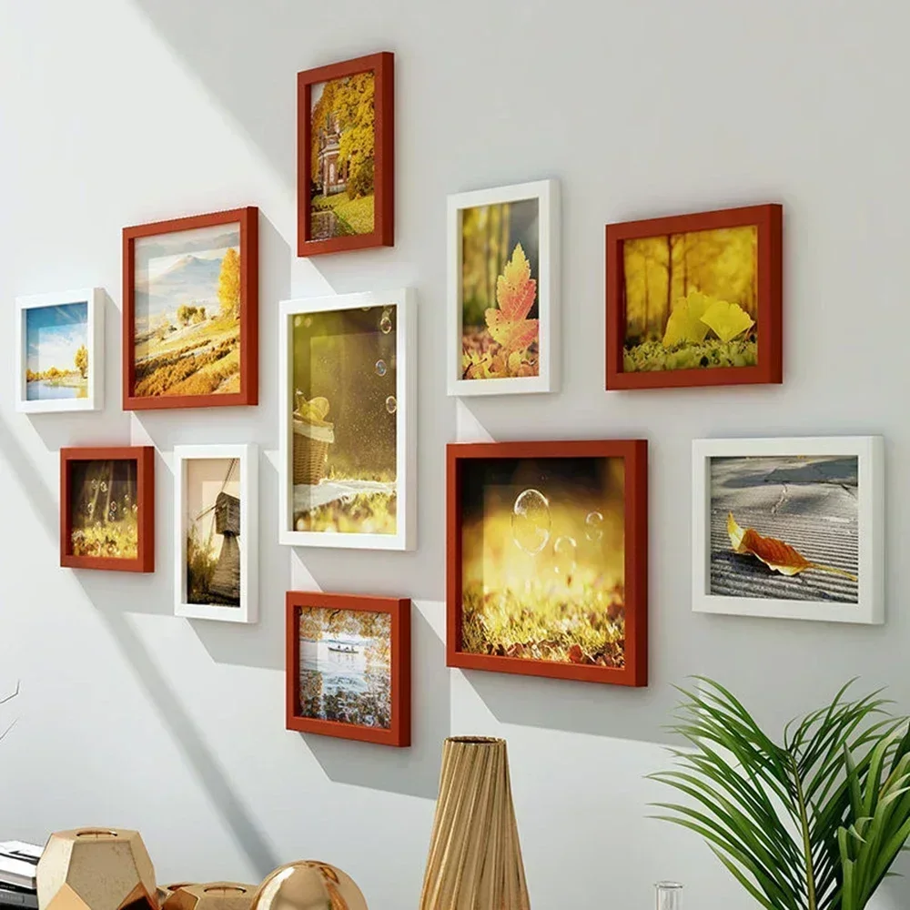 11pcs Wooden Photo Frames 5x7 inch Wall Mounted Set
