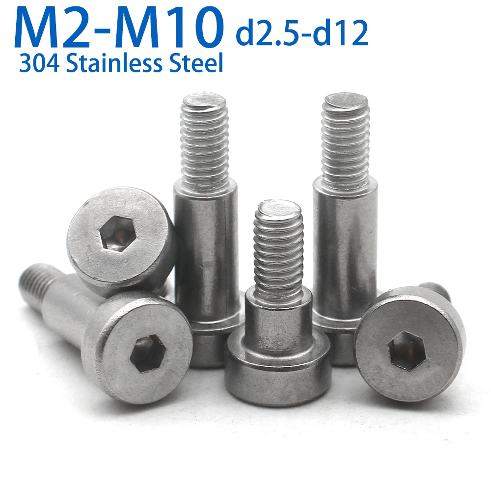 

5pcs/lot M2 M2.5 M3 M4 M5 M6 M8 M10 304 Stainless Steel Hex Socket Shoulder Bolts Step Screws Limit Pins Set Screws Machinery