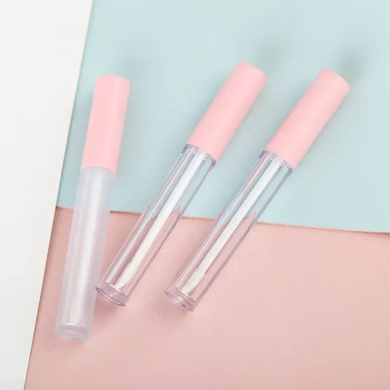 Divided Bottles 5ML Lip Gloss Refillable Bottle Frosted Round Tube Transparent Lipstick Empty Bottle Plastic Makeup Lip Glaze