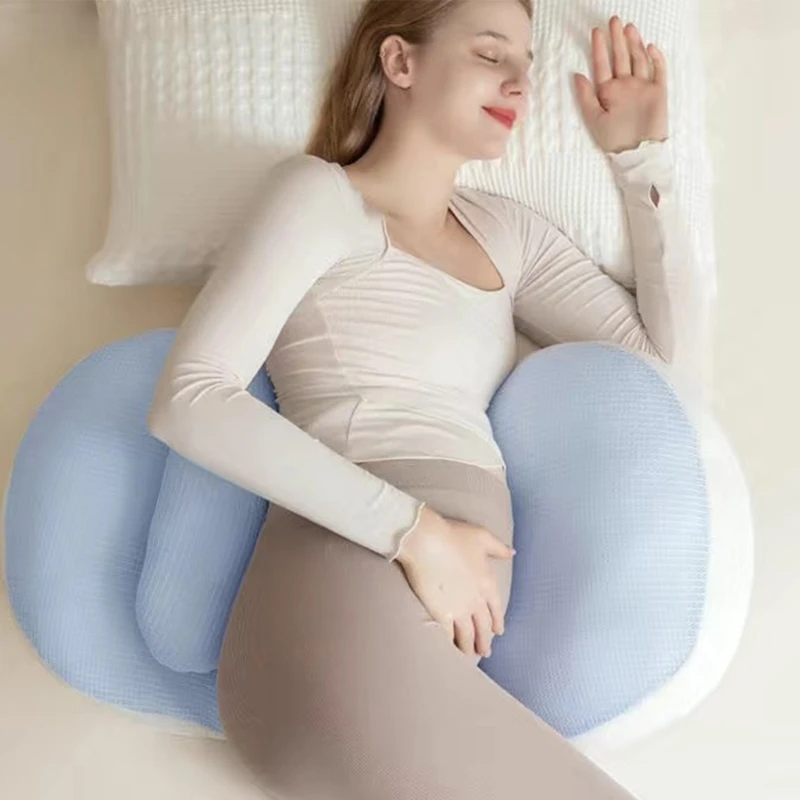 Side Sleep Support Polyester Fiber Pillow Waist Support for Expectant Individual