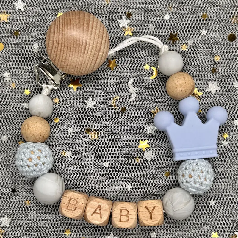 Custom Name Baby Pacifier Chain Clip Dummy Nipples Holder Clip BPA Free Babies Teething Chain Toy Gift For Cute Baby Accessories