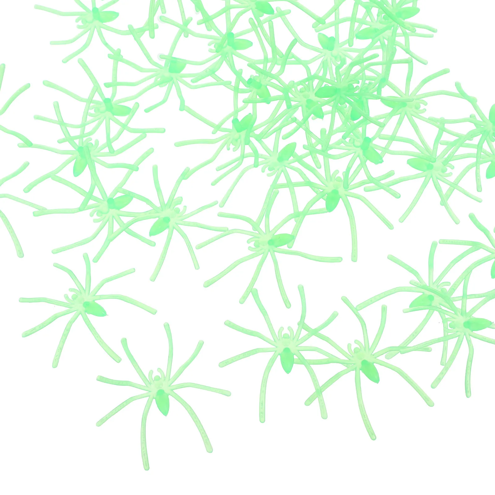 

50Pcs Night Luminous Spiders Halloween Plastic Spider Decorations Realistic Simulation Spider for Party Trick Prop Use