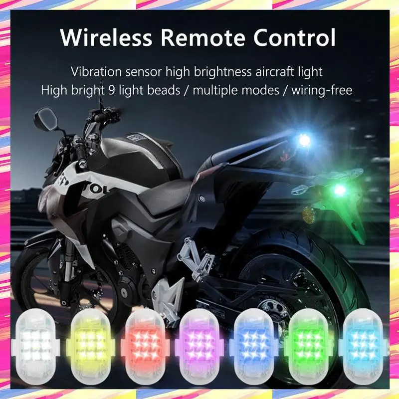 

AIAI 2.4G Wireless Remote, Anti-Collision Signal Light With Flash Indicator, 9 Lamp Beads, USB Rechargeable