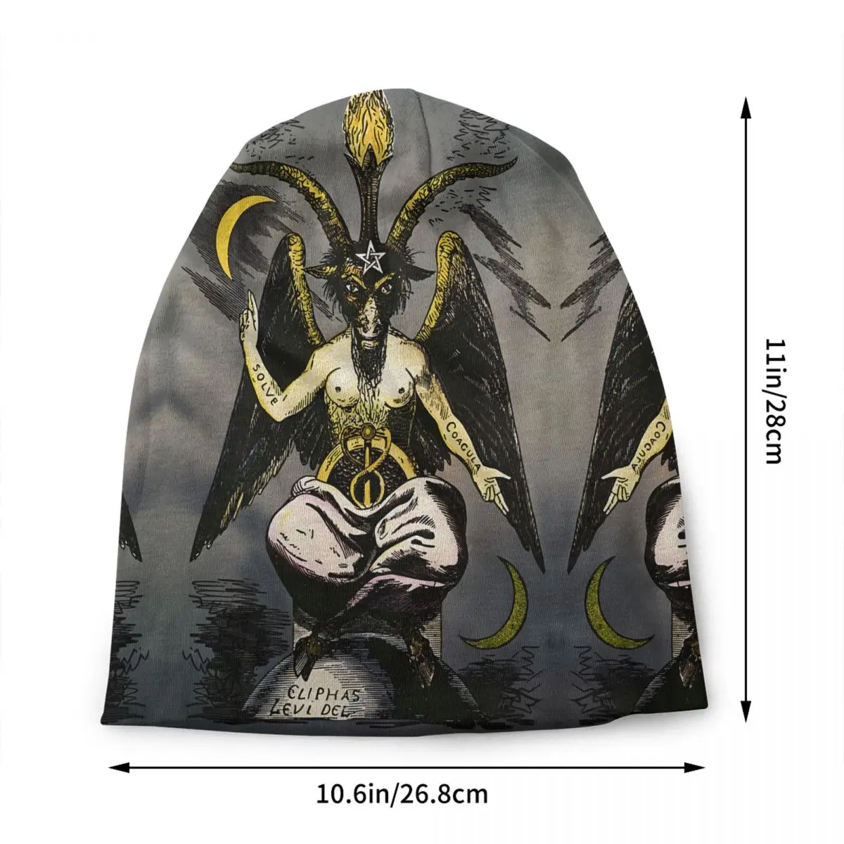 Custom Satanic Baphomet Meaning Guide Skullies Beanies Caps For Men Women Streetwear Winter Warm Knitted Hat Adult Bonnet Hats