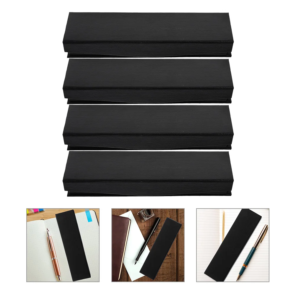 

4pcs Black Cloth PP Pen Case Retro Style Single Pen Holder for Gifts Suitable Ceremonies Business Anniversary Celebrations Desk