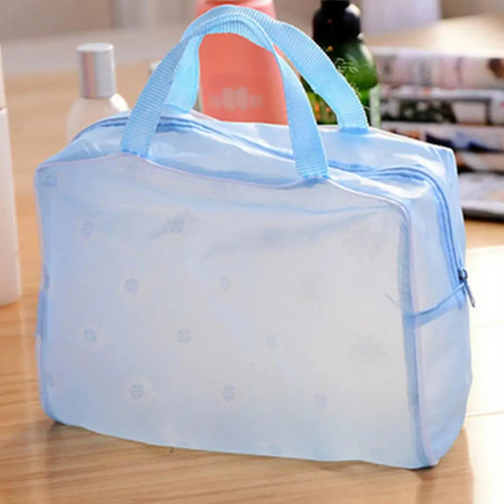 Transparent Cosmetic Bag PVC Women Bath Toiletry Wash Bag Zipper Clear Makeup Bags Beauty Case Travel Makeup Case Organizer