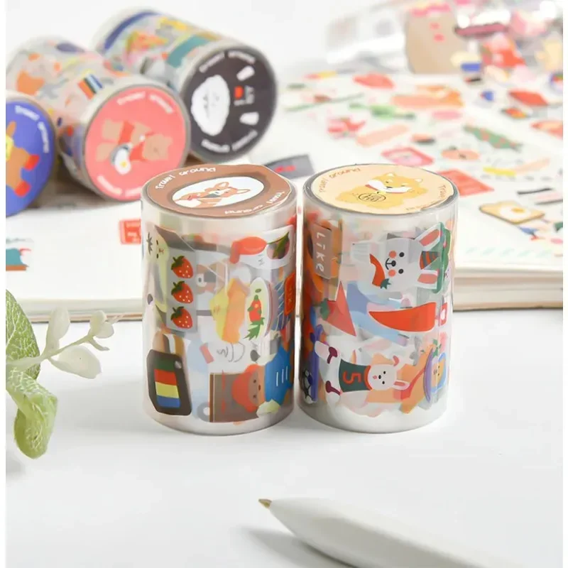 Bonito Animal Bear PVC Tape, Decoração DIY, Scrapbooking Planner, Adesivo, Kawaii, Papelaria Escola, Kpop Papeleria, Estilo Aleatório