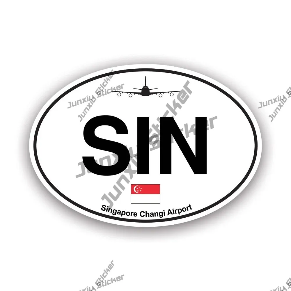 

Singapore Changi Airport Oval Sticker Sin Singapore Scratch-proof Exterior Decal Automobiles And Motorcycles Pegatinas De Coche
