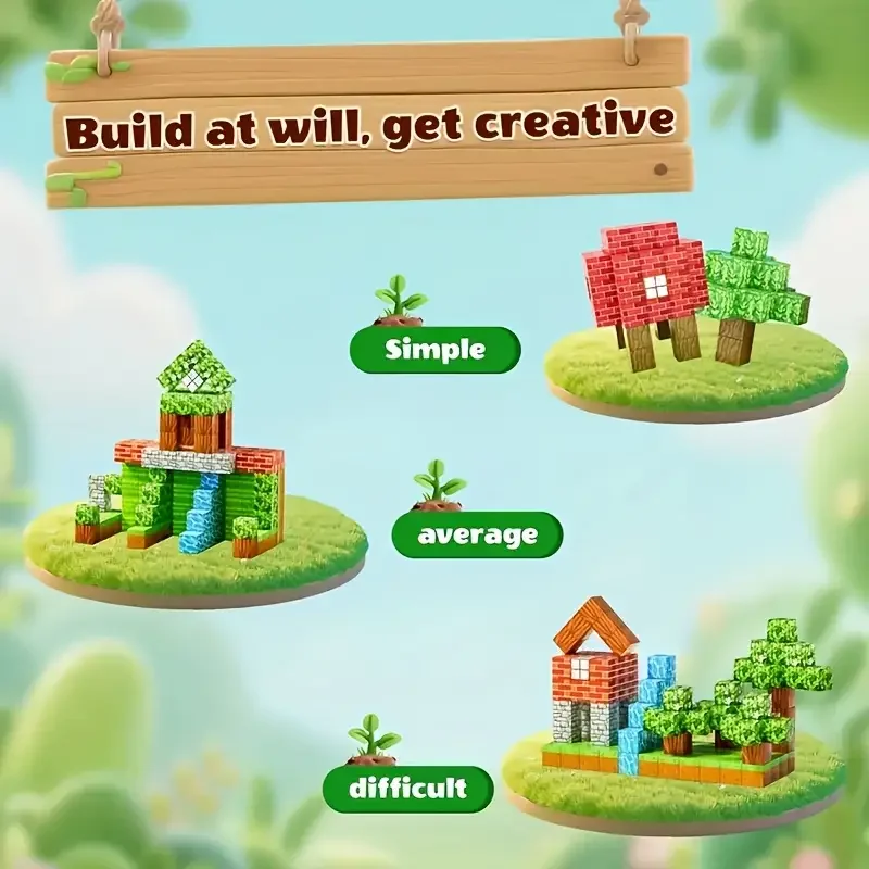 Blok Piksel Magnetik, Perlengkapan Pembuatan STEM, Aktivitas Bebas Layar, Proyek Kerja Berpasukan, Hadiah Ulang Tahun Kreatif untuk Anak Laki-Laki Usia 3+ Tahun