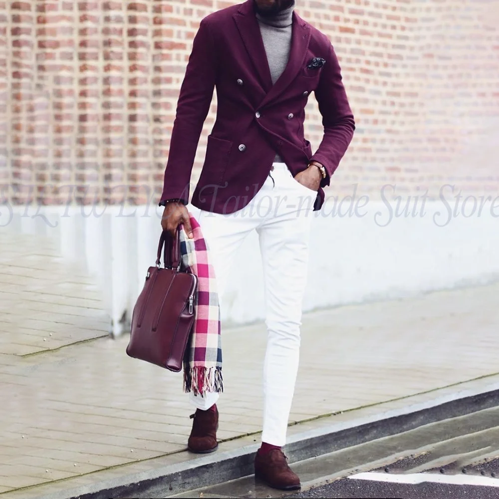 

Роскошные мужские костюмы, двубортный пиджак, комплект приталенного кроя, комплект из 2 предметов, куртка, брюки, банкетный костюм на заказ Traje De Hombre Elegante