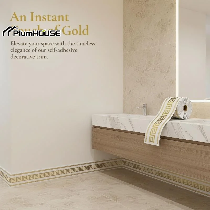 Wallpaper Design Wall Decor PVC Baseboard Wall Border Sticker Waterproof For Room Decor Wall Mounting Window Board Edge Line