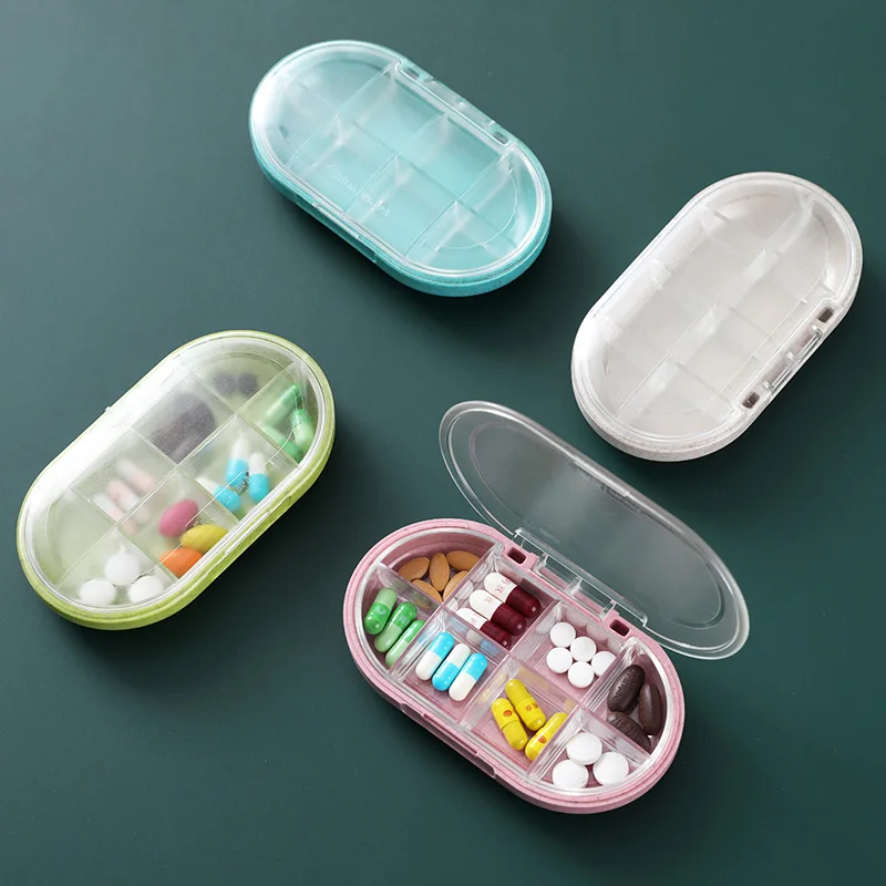 Portable 8 Grids Pill Box Drug Tablet Medicine Storage Holder Splitter Organizer Container Pill Organizer Weekly