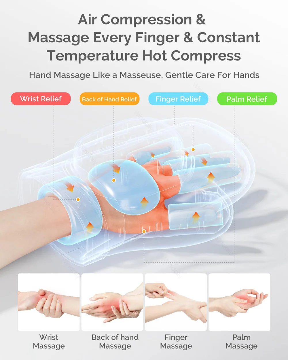 2026 Professional Electric Smart Hand Massager With Air Pressure Kneading Airbag Compression Wrist  Finger Massage Relaxation