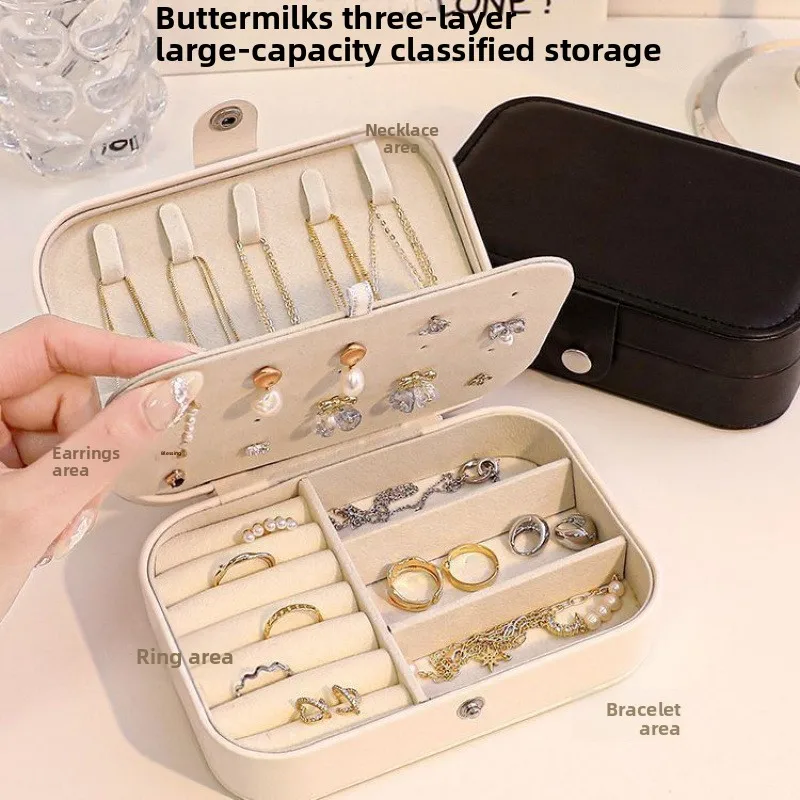 Anti Oxidation Portable Travel Mini Jewelry Box Storage Holder For Earrings Necklaces Rings Bracelets Accessories