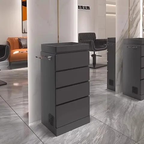 Barber shop special hair cabinet light luxury high-grade stainless steel perm and dyeing tool storage cabinet