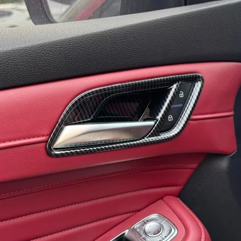 Fit For MG HS 2018 - 2023 ABS Carbon Fiber Car Window Glass Lift Switch Panel Decorative Cover Trim Interior Car Accessories