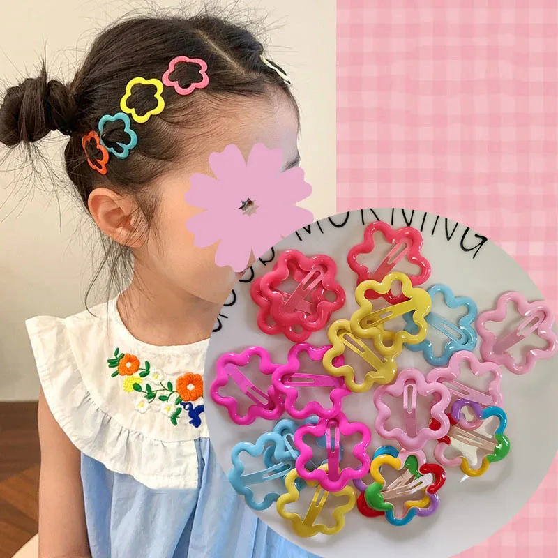 Horquilla BB pequeña con flores coloridas para niña y niño, pinzas para el pelo, regalo dulce, accesorios para el cabello, adorno para fiesta y