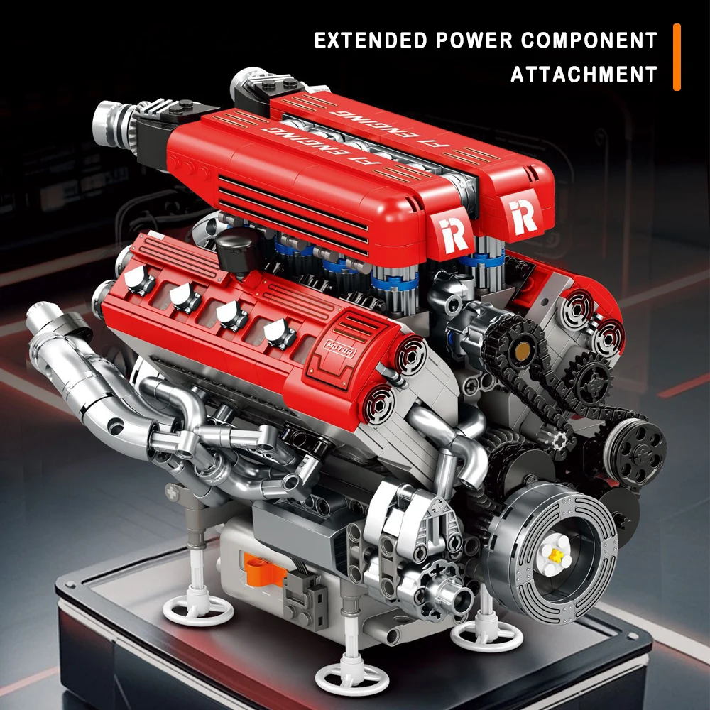 하이테크 기계 기술 공식 엔진 모델 빌딩 블록 조립 세트 모듈 벽돌 장난감 어린이를위한 크리스마스 선물