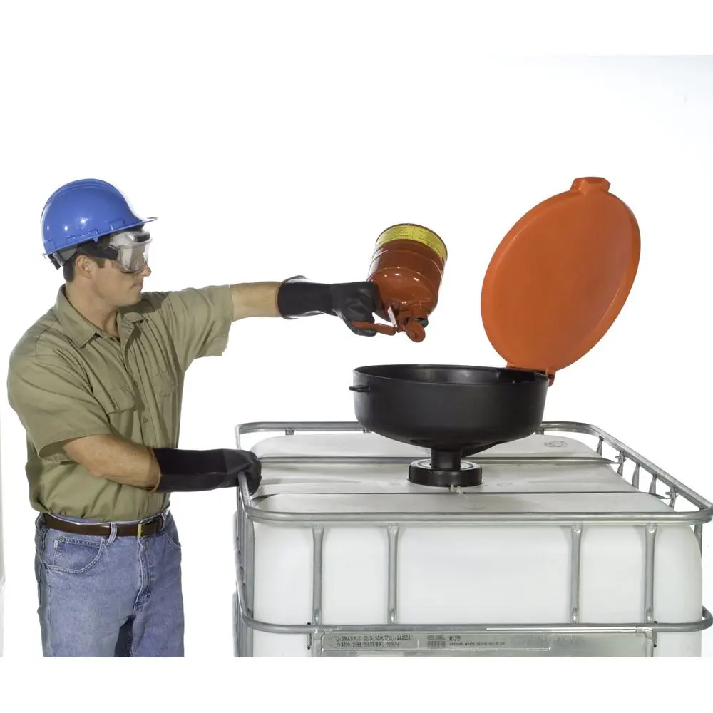 

Polyethylene Large Burp-Free Ultra-Drum Funnel, 22 OD x 11-1/2 Height, Black/Red