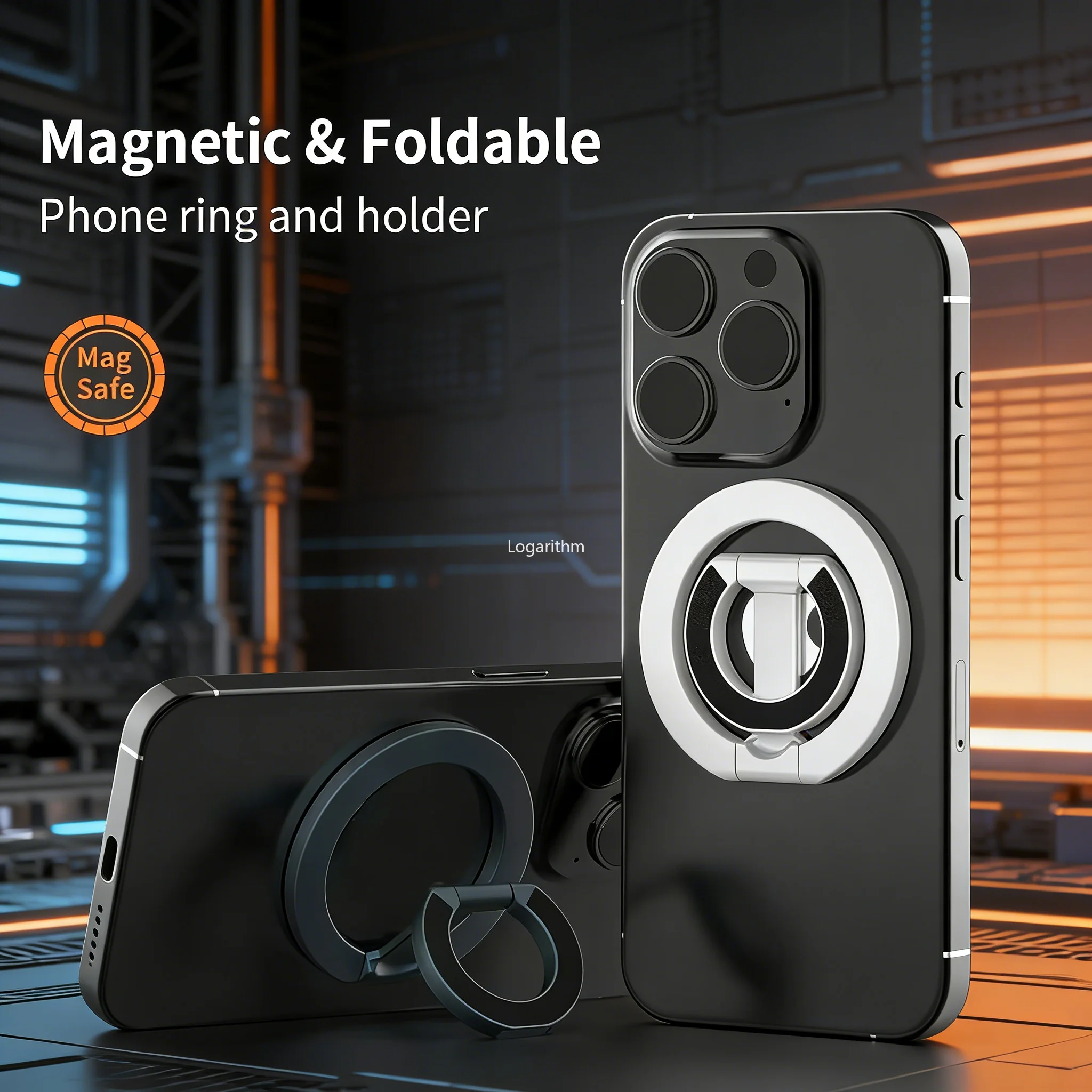 Novo Suporte Magnético para Telefone 360 2026 °   Suporte Dobrável Rotativo com Ímã Forte de Dupla Face para Magsafe iPhone Samsung