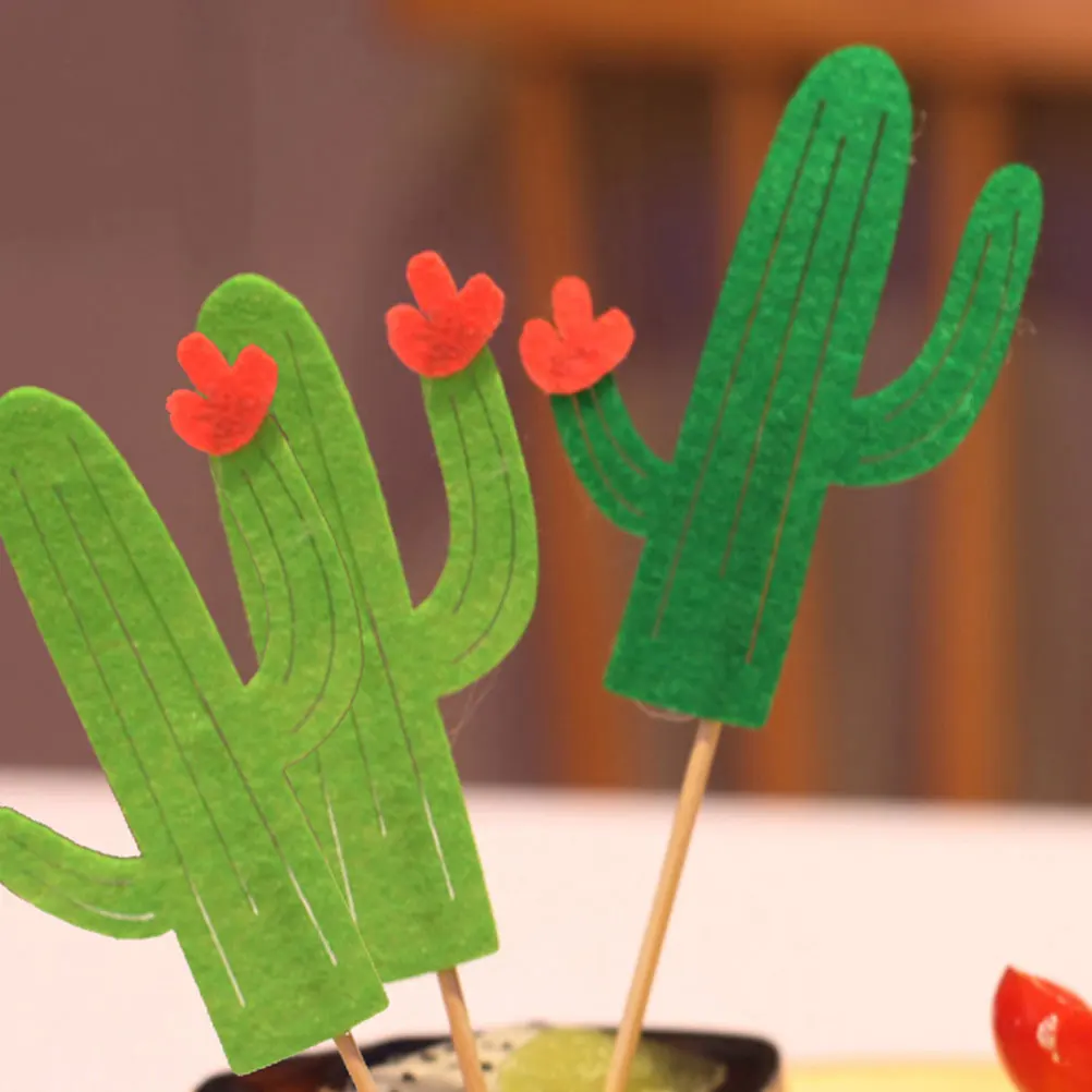 

Cactus Cake Card Insert Birthday Toppers Wedding Cupcake Hawaii Decoration Toothpick Decorations