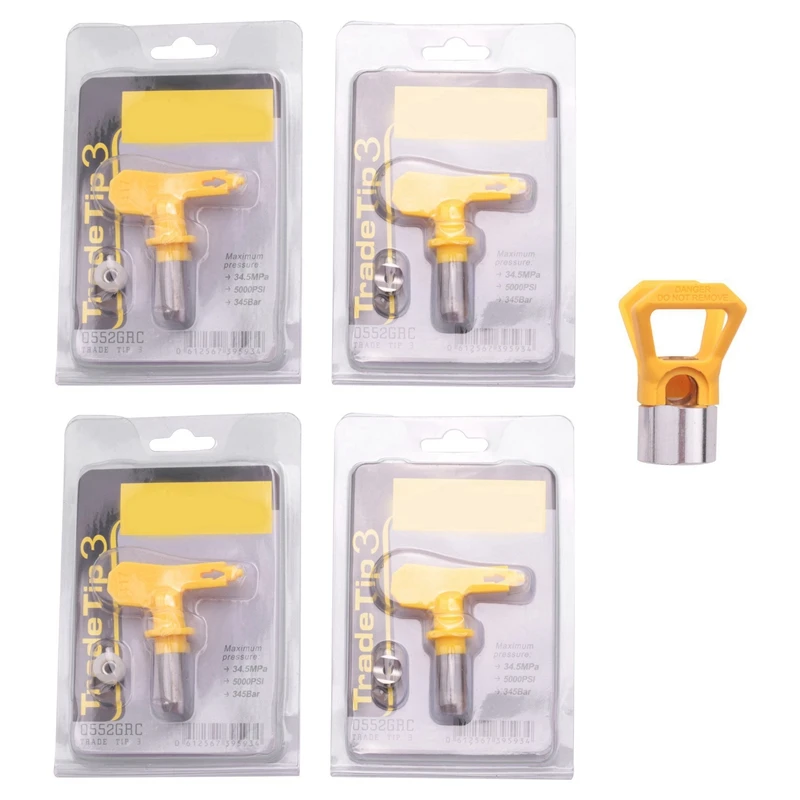 

5Pcs Reversible Airless Paint Nozzles With Tip Guard Set, Sprayer Paint Machine And Spraying Parts(215 315 417 523)