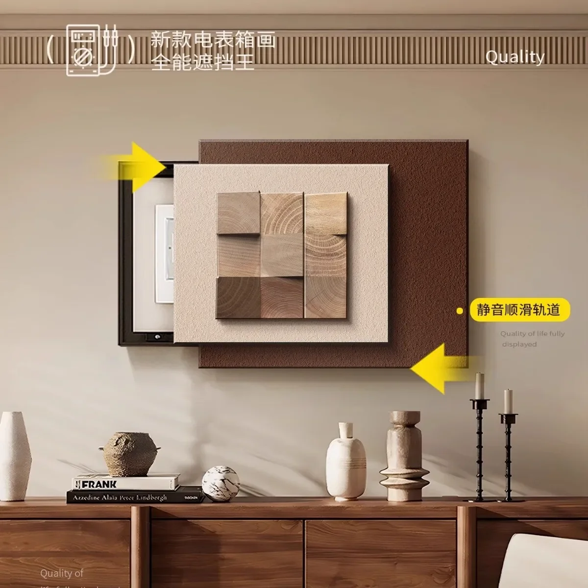Retro Style Magnetic Decorative Painting for Electric Meter Box - No Drill Wal/l Art to Hide Circuit Breaker & Distribution Pane