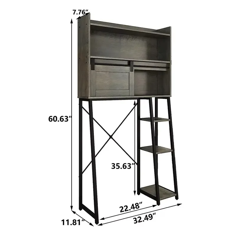 Wooden Bathroom Shelf Waterproof Toiletries Rack Multi Functional Toilet Storage Cabinet