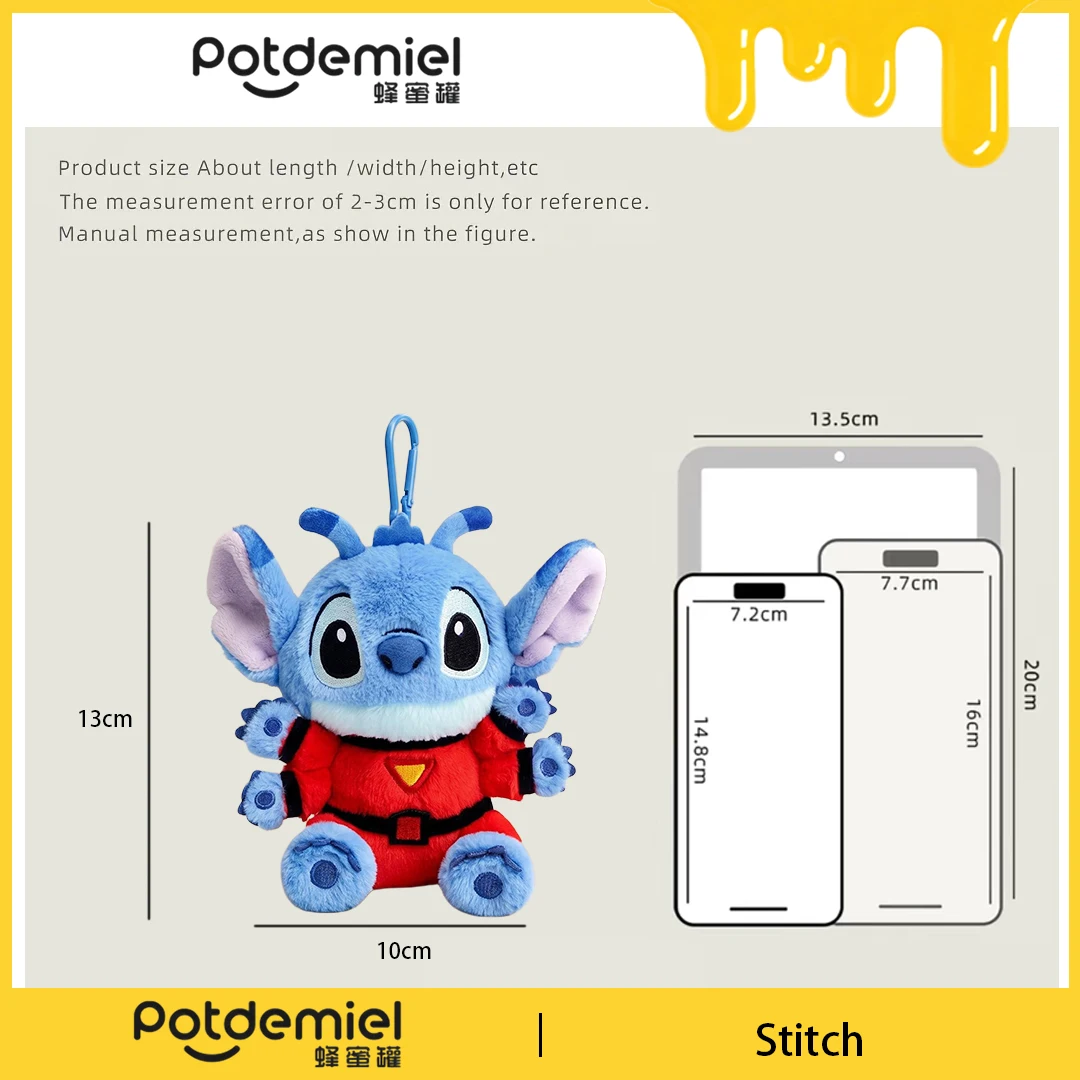 Potdemiel Disney Stitch Plush Toy Keychain Stuffed Doll Bag Pendant Backpack Ornament Keyring Purse Handbag Gift Kids Adults - view 3