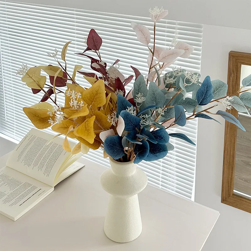 

Simulation 3-pronged apple eucalyptus leaf artificial flower eucalyptus plant wedding flower arrangement home decoration