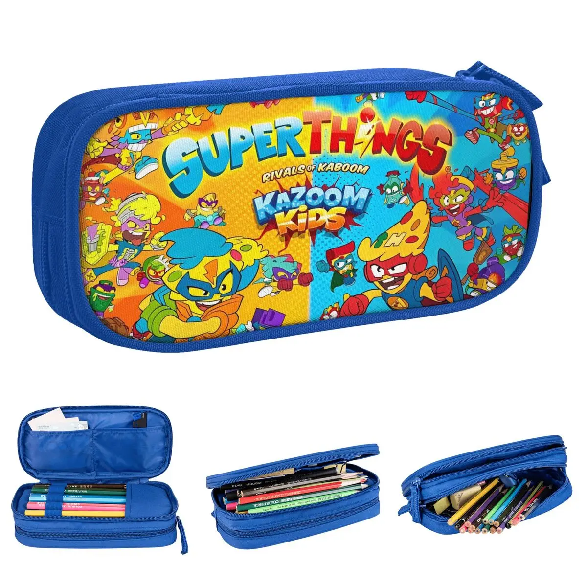سوبر زينغز هيروز ضد الأشرار مقلمة متعة حامل قلم كرتوني حقائب طالب سعة كبيرة الطلاب مدرسة هدية قلم رصاص الحقيبة #1