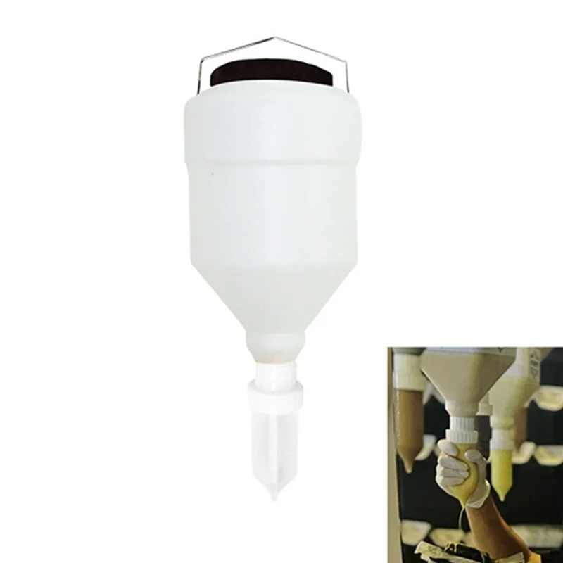 【耐久性】調味料絞りボトル 5.5L 丸型吊り下げソースディスペンサー ノズル大口径