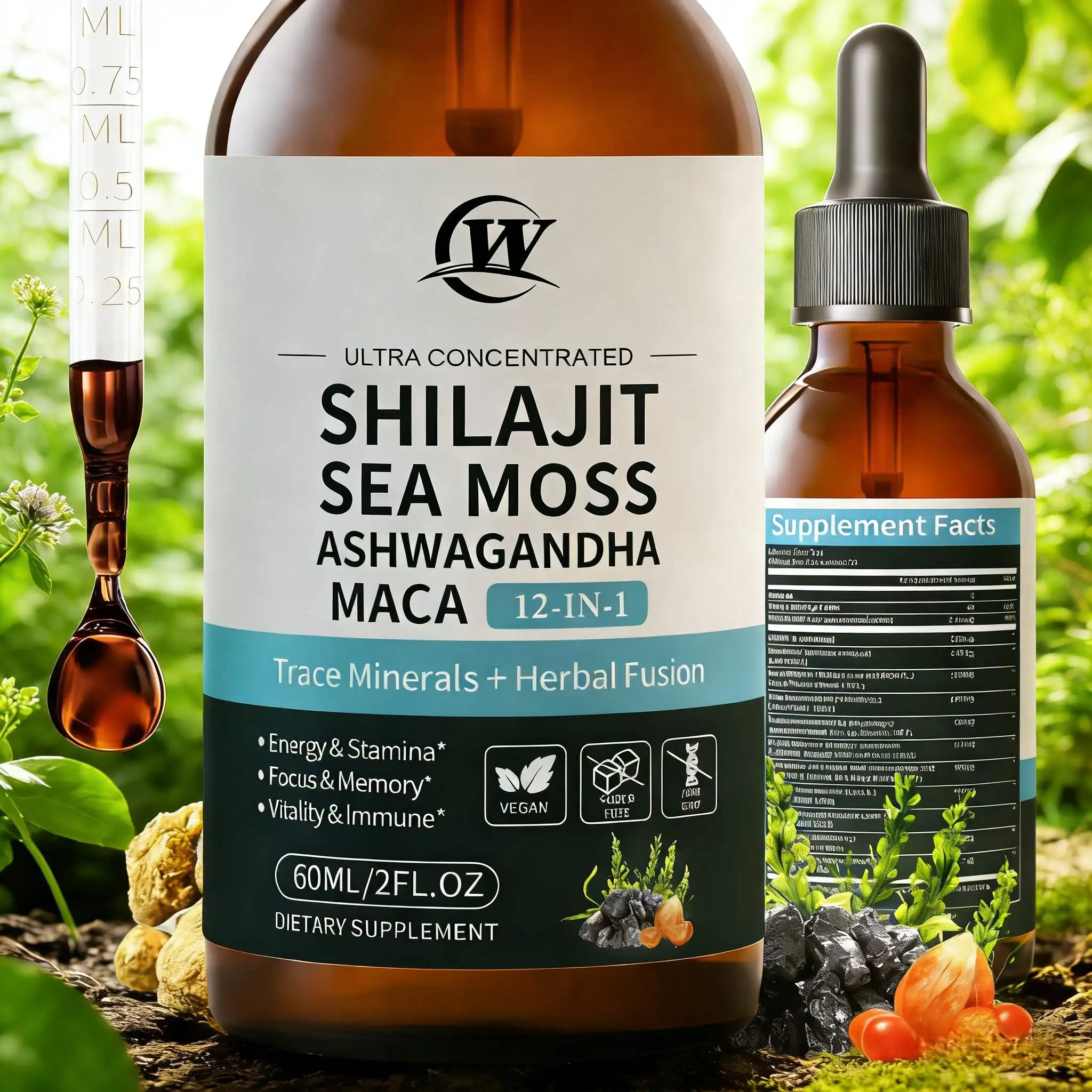 Shilajit Drops With Ashwagandha And Maca Extracts Support And Memory Mood And Cognitive Balance Calmness & Rest