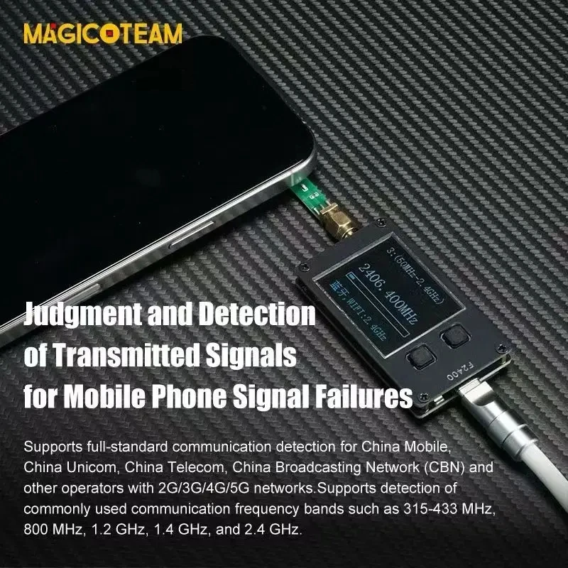 MAGICO F2400 أدوات اختبار تردد الإشارة عالية الدقة الهواتف المحمولة سماعات بلوتوث واي فاي إشارة لاسلكية كشف الأخطاء #5