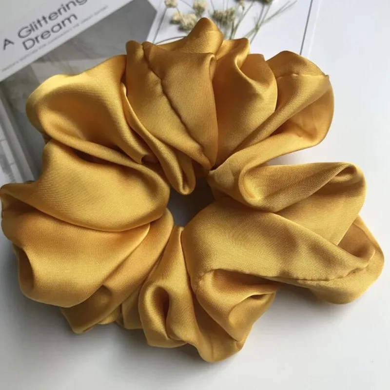 Oversized Scrunchies Big Rubber Hair Ties Elastic Girs Ponytail Holder Smooth Satin Scrunchie Women Hair Accessories SA506