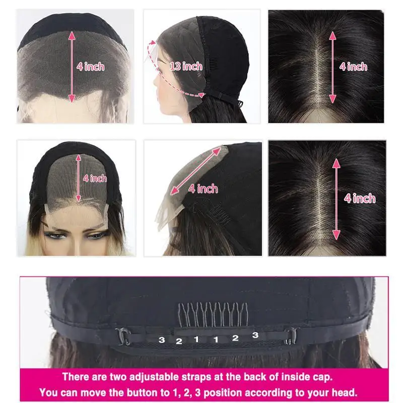 13X4 Wig Rambut Manusia Renda Depan Wig Renda Gelombang Dalam Brasil Pirang Ombre 150% Wig Rambut Remy dengan Rambut Bayi untuk Wanita Kulit Hitam