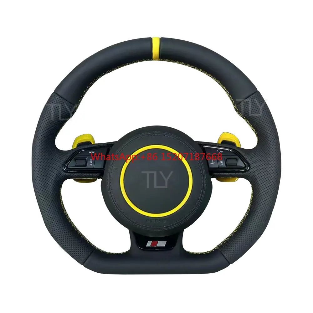 

S-Line Sport Flat Bottom Volant Lenkrad Top Alcantara Leather Steering Wheel for. A6 C7 A3 A4 B8 B9 S5 A5 Q5 RS3 RS7 A7 Q7