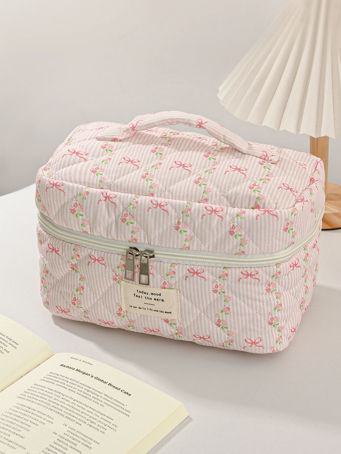 1Pc/Set Floral Pink Makeup Bag For Girls Makeup Bag Set Cosmetic Organizer Gift For Friends Daily Commute Essentials