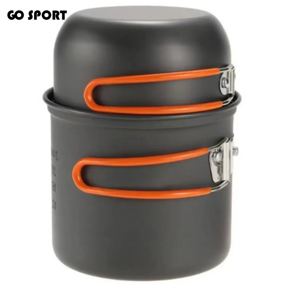 

Pot&Cup Combination Camping Tableware Kettle with Mesh Bag Outdoor Cookware Set Portable Lightweight Picnic Pot Set