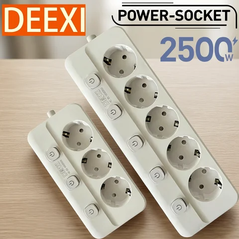 Power Strip EU Plug AC Outlets Multitap Socket Extension Cord Electrical With USB Type C PD Fast Charging Network Filter Adapter