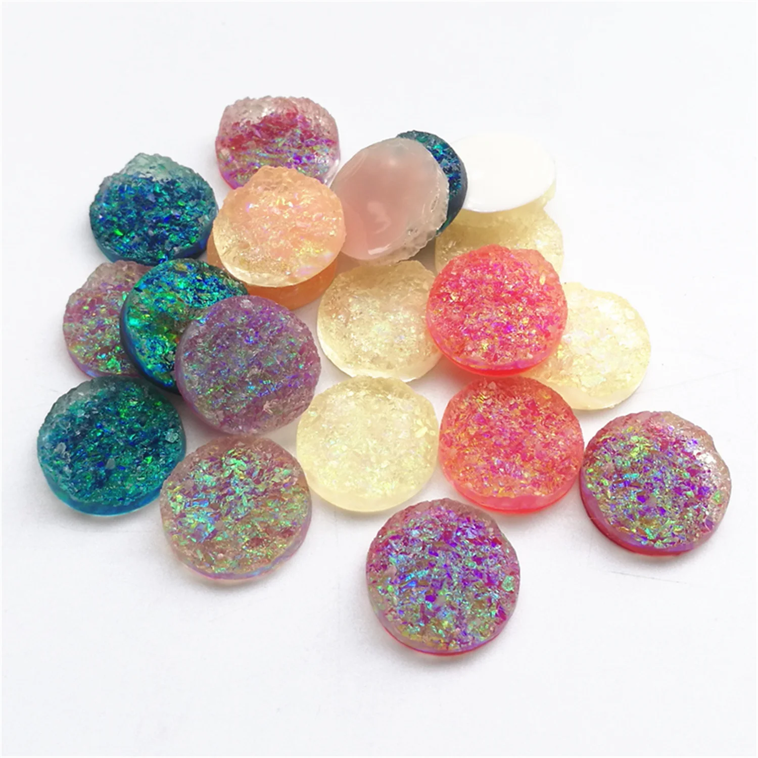 

SIXTY TOWFISH 50 Pieces 18mm Mix colors Resin Stone Beads Cameo Cabochon Flat back beads DIY Jewelry accessories making findings